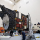 The Psyche spacecraft getting serviced at Kennedy Space Center.
